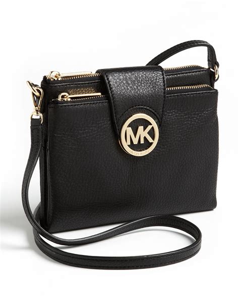 michael kors fulton leather small black crossbody bags|Michael Kors burgundy crossbody bag.